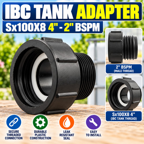 Ibc tank adaptor - ibc, 4"